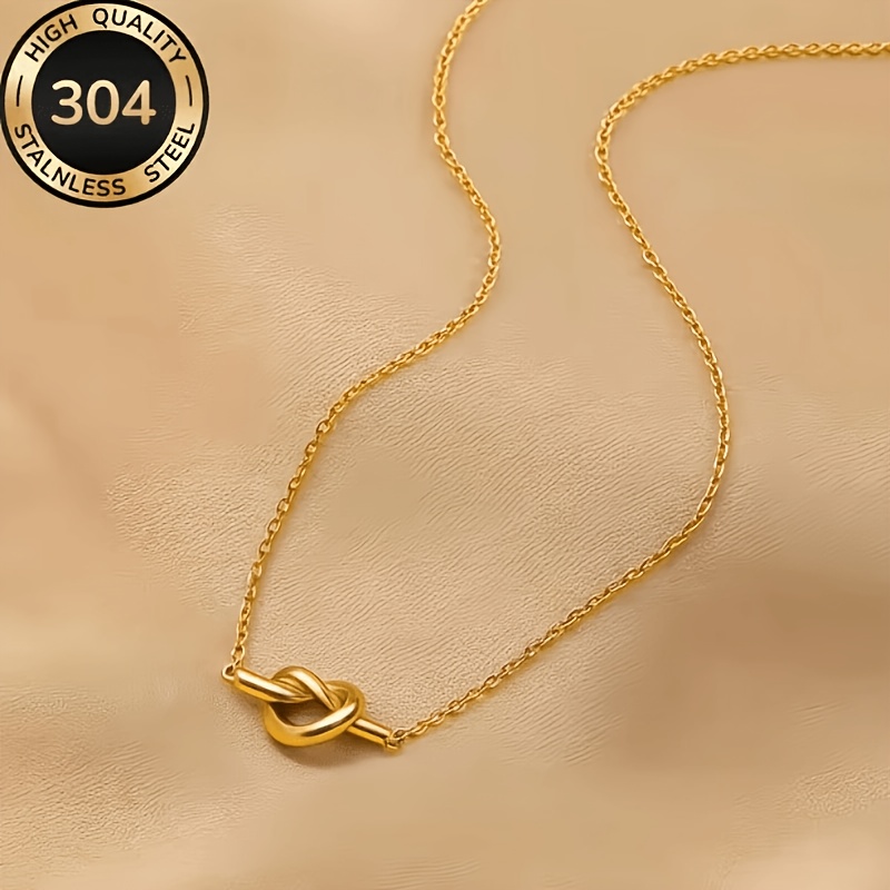 TEMU Collier pour femme de haute qualité avec nœud, chaîne clavicule en métal facile à installer de haute qualité, hypoallergénique et nickel,