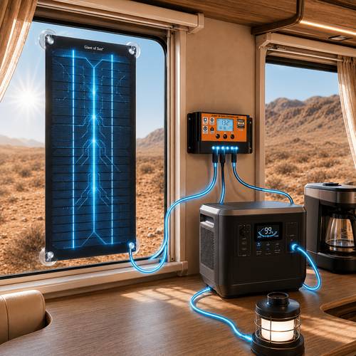 high monocrystalline solar panel charging kit 18v portable solar charging set for rv camping with 100a controller extension cable and battery clips compact portable hiking outdoor camping emergency