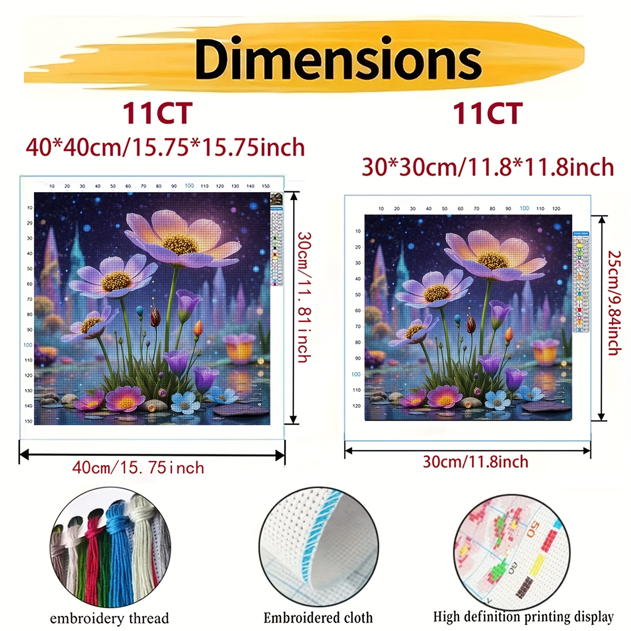 Cross Stitch Kit, Dream Floral Cluster Pattern for Beginners