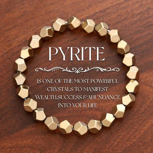 Handmade Local Pyrite - Multi-Faceted Bohemian Style Beads, Symbolizing Wealth And Harvest, Inner Power Chakra Jewelry, Vintage Spiritual Gift, Suitable for Valentine'S Day, Mother'S Day, Beads, Spiritual Jewelry