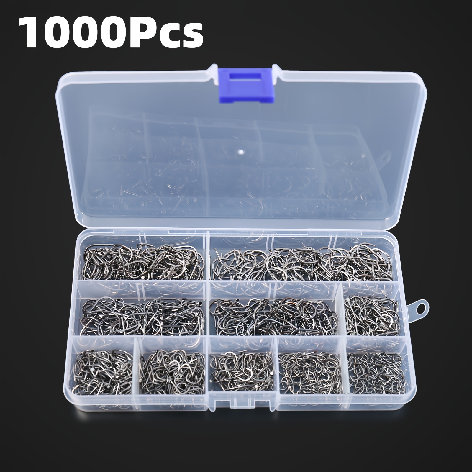 TEMU 1000pcs Lure Ise Ni Fish Hook Set High Carbon Steel Strong Pulling Force With Barbed Sea Fishing Fishing Hook