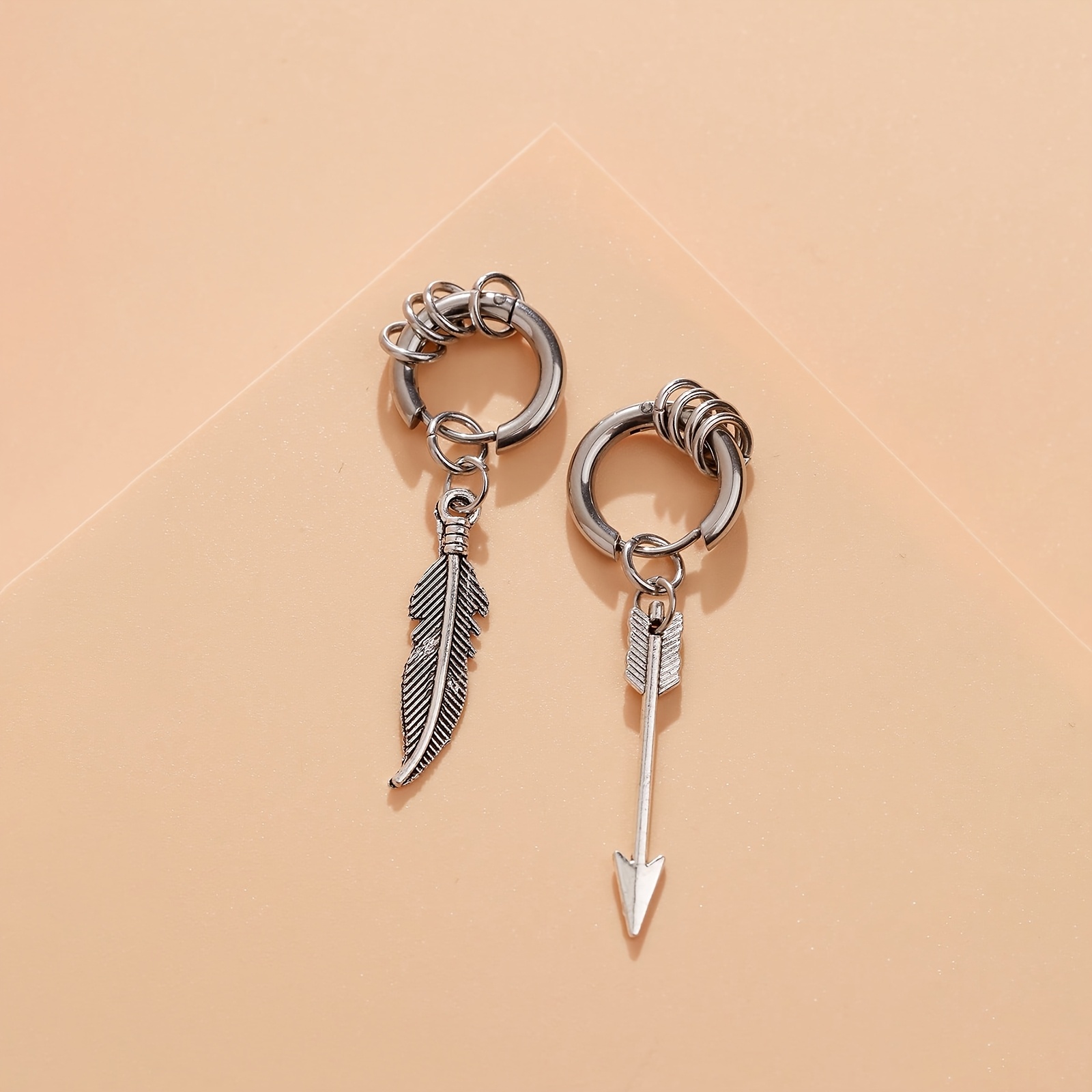 TEMU 1 Pair Of Simple And Fashionable 316l Stainless Steel Pendant Earrings, Fashionable Accessories, Suitable For Men And Women, Suitable For Daily