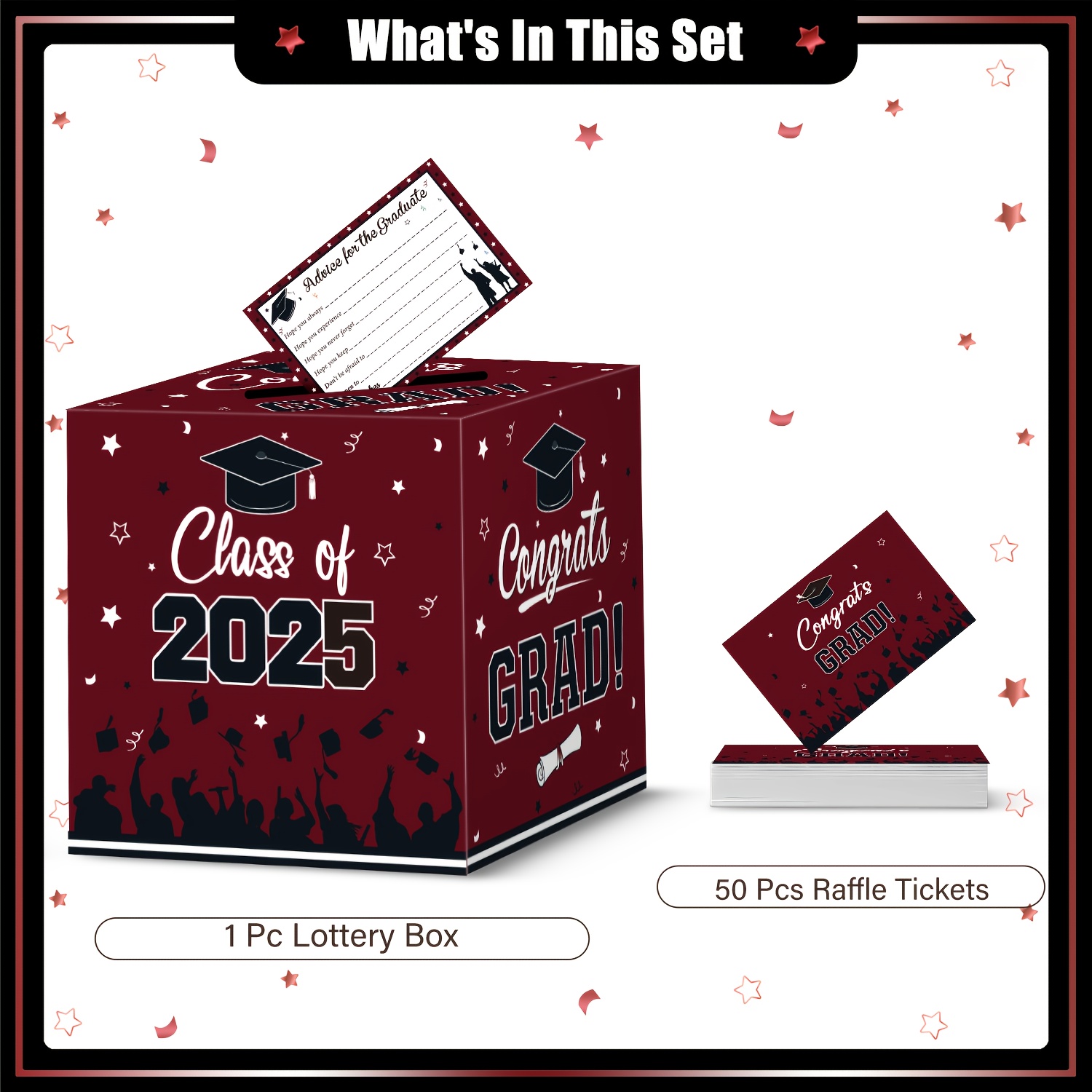51pcs 2025 graduation card box set 1pc box - Temu