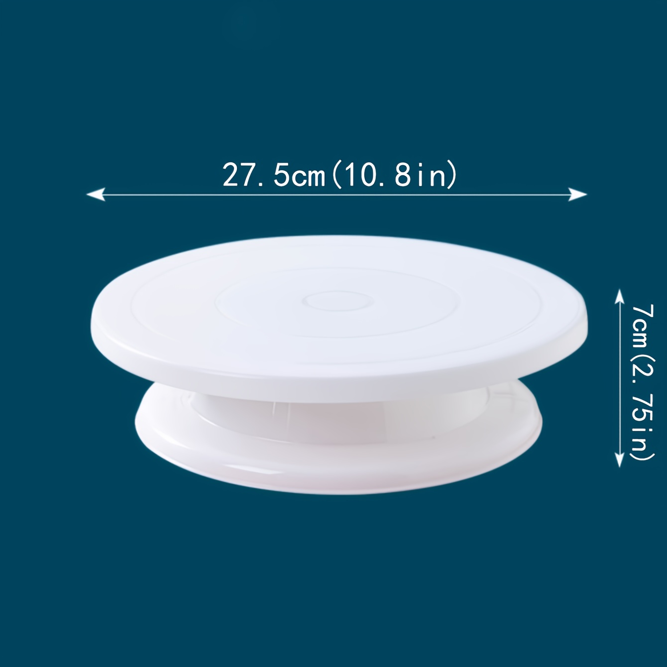 TEMU Plat tournant multifonctionnel MAMSHIB en plastique blanc pour décoration de gâteaux, peinture, présentoir et arrangement floral, facile à