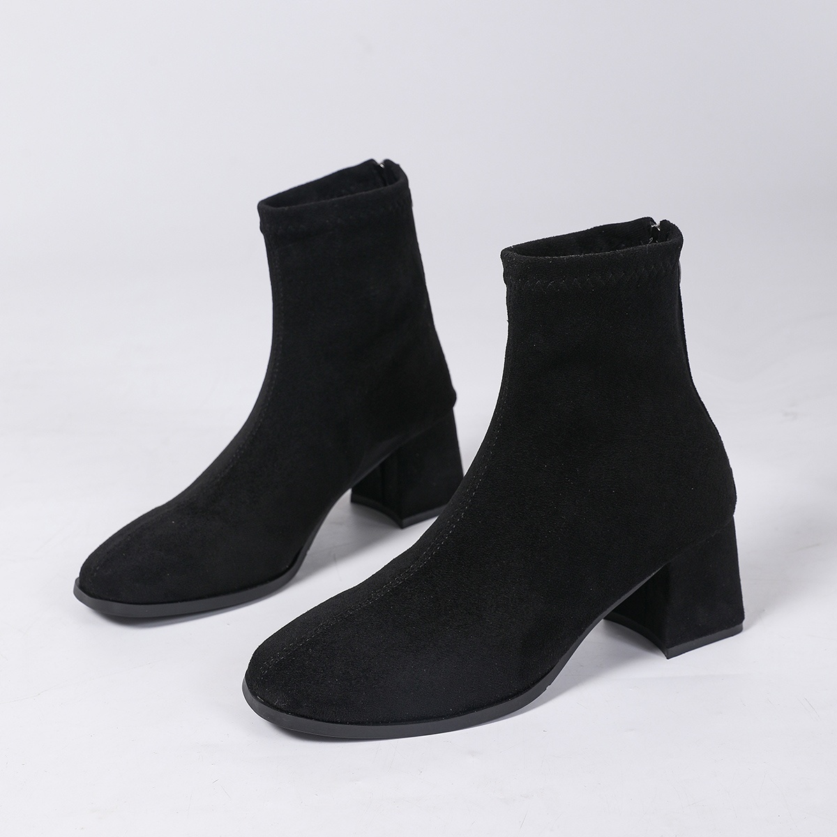 women's chic beige cover ankle boots with zipper closure, pointed