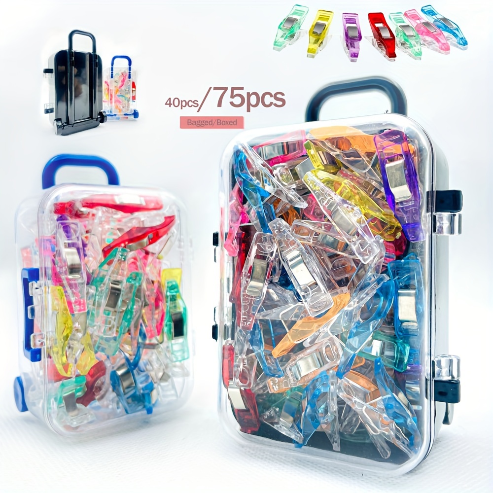 

75/40pcs Patchwork Sewing Clip Plastic Bag Edge Clip Home Office Multifunctional Strong Storage Clip (box/bag)