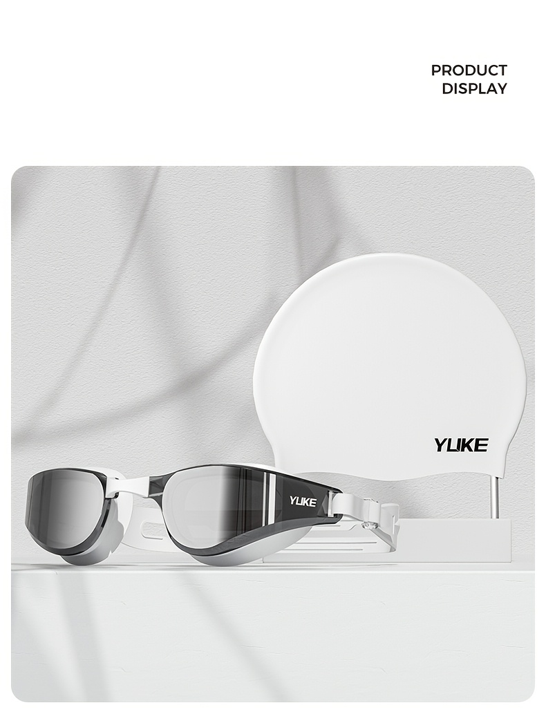 1pc of Adult Electroplated Swimming Goggles with High-definition Anti-fog and Ultra-wide-angle Vision Design