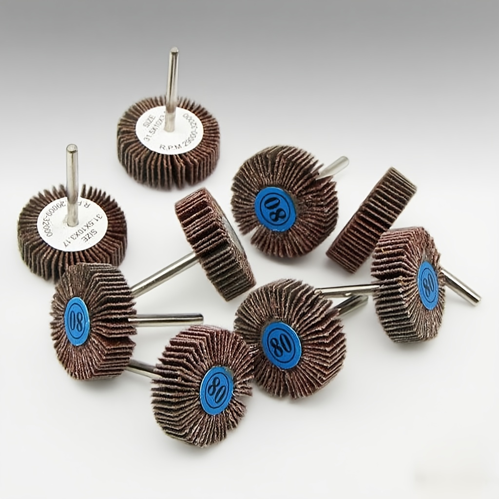 10 X Fächerschleifer 16/20mm Schleifstift Schleifmop 3mm Schaft Für Dremel K80 E - Foto 12