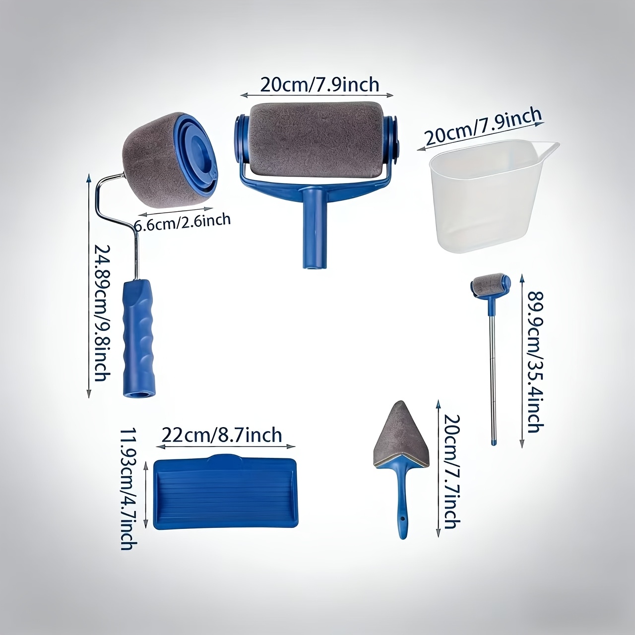 TEMU 6pcs Paint Roller Brush Set With Telescopic Handle - Multifunctional Wall Painting Set, Perfect For Latex Paint Brush Sets For Ceilings, High