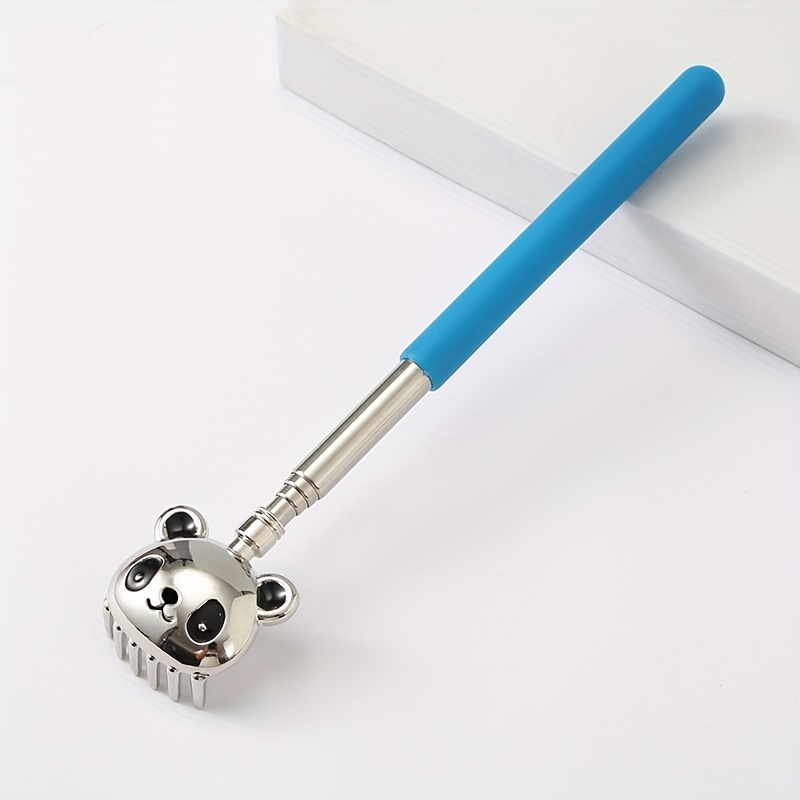 Image of Adjustable Scratcher With Panda Design, Durable Stainless Steel, Ergonomic Handle, Skin , Long Handle For Hard-to-reach Areas, Easy To Clean