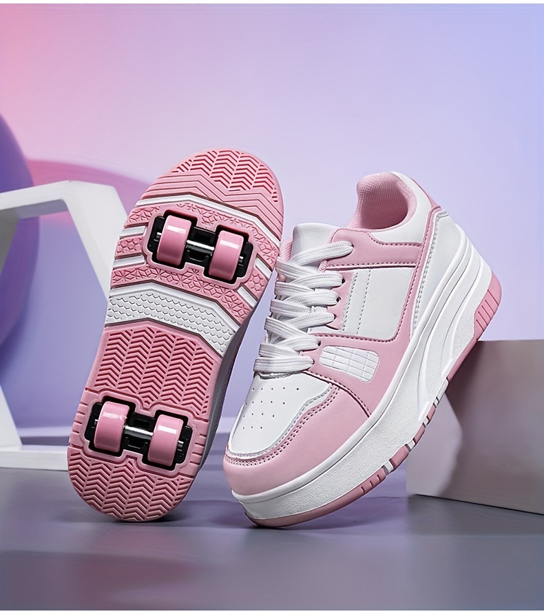 Zapatillas de Skate Patines para con Ruedas Desmontables, Cierre  con Cordones Antideslizante de TPR Combinació