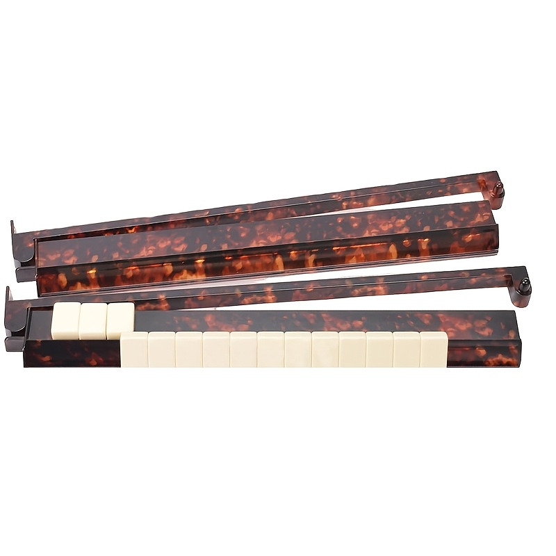 TEMU 2pcs 17.5-inch -one Mahjong Stand With Push Board, Mahjong Ruler, Mahjong Frame Storage Rack, Suitable For Mahjong Games, Excluding