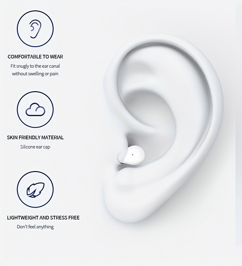 سماعات لاسلكية صغيرة مدمجة بتصميم مضاد للانزلاق وتحكم باللمس