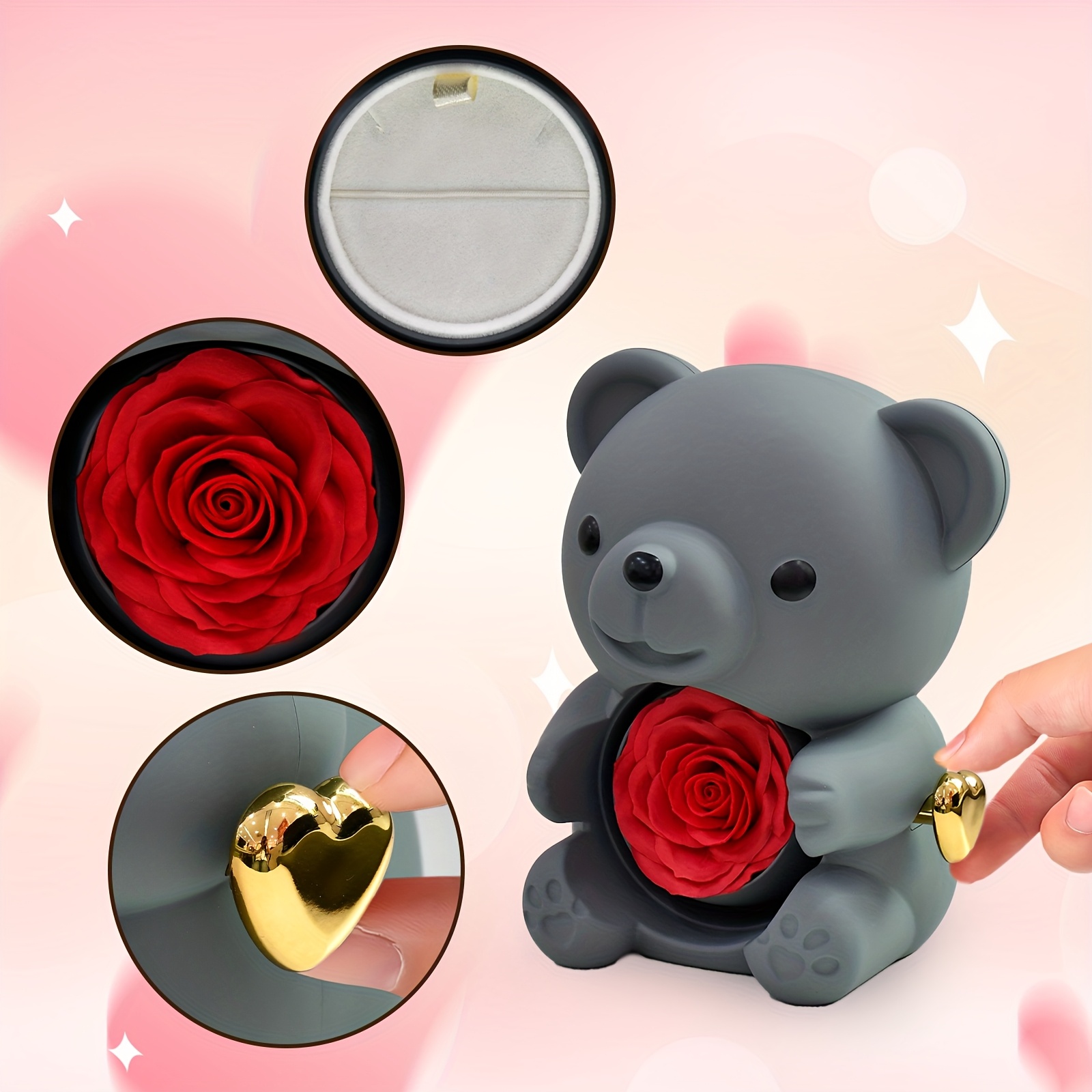 mothers day gift 1pc rose bear gift eternal rose bear gift - Temu Oman