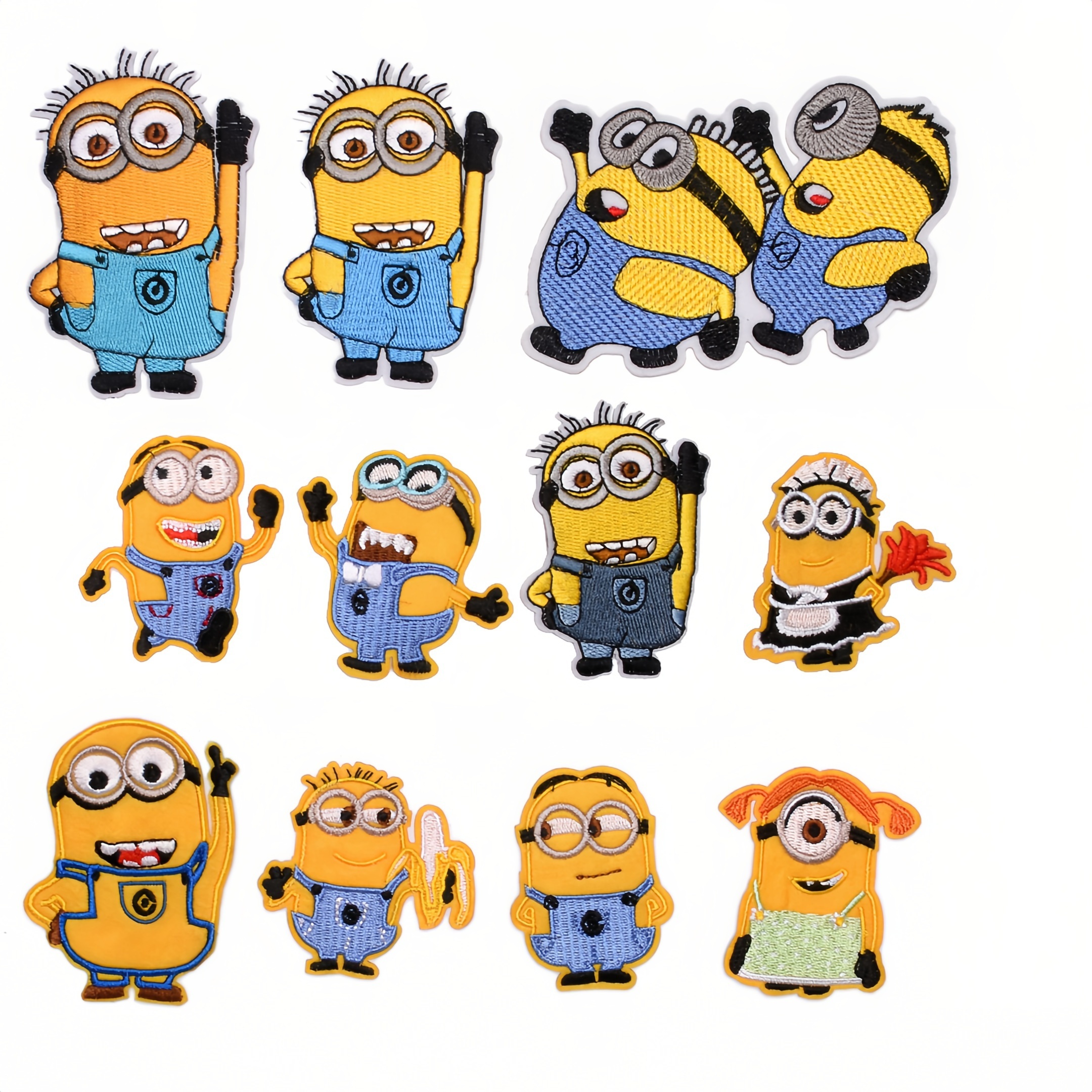 

11pcs Minions Embroidered Iron-on Patches, Diy Sew-on Appliques For Clothing, Jackets, Pants, Hats, Jeans - Decorative Fashion Accessories For Crafting And Personalization