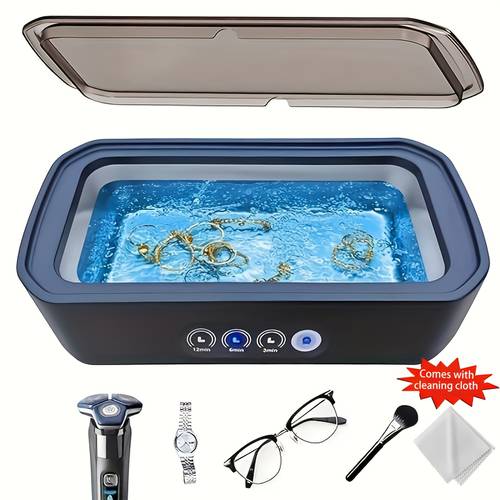 sound technology jewelry cleaning adjustable mode 50khz high frequency vibration portable stainless steel ring watches glasses jewelry cleaning chemical care equipment with cleaning cloth