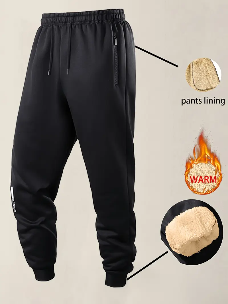 3 pack mens casual plush sweatpants with adjustable drawstring waist zippered pockets comfortable cold resistant thickened mens pants warm sweatpants sports leggings warm casual sports pants for running hiking yoga fishing outdoor autumn winter warm suitable for gift plush pants mens pants print letter zipper pockets men fleece pants men fleece track pants with cuff men pants work pants Product details 13