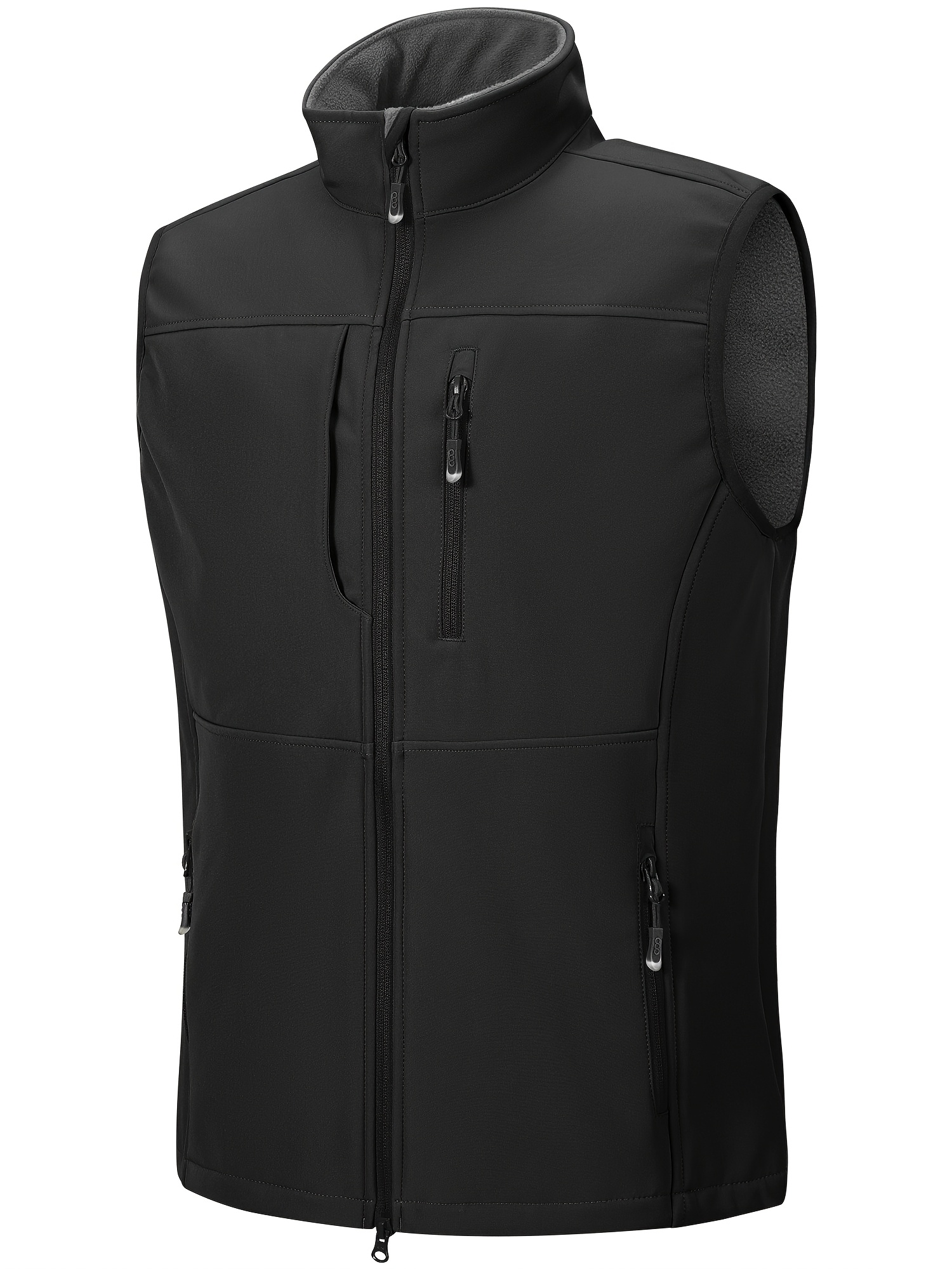 33 000ft mens lightweight windproof softshell vest jacket full zip closure stand collar sleeveless outdoor coat for golf hiking running fishing travel navy blue athletic vest with zippered pockets ideal for fathers day gifts   wear sporty design durable construction sports lovers fishing wear casual outerwear fleecelined interior golf players