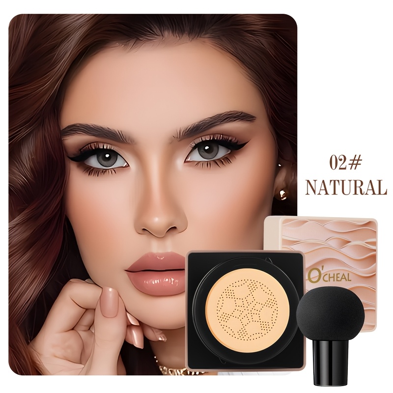 Image of Mushroom Cushion Foundation, Bb Cream, Cc Cream Flawless Lightweight Full Coverage Long-lasting Moisturizing Concealer Foundation Makeup