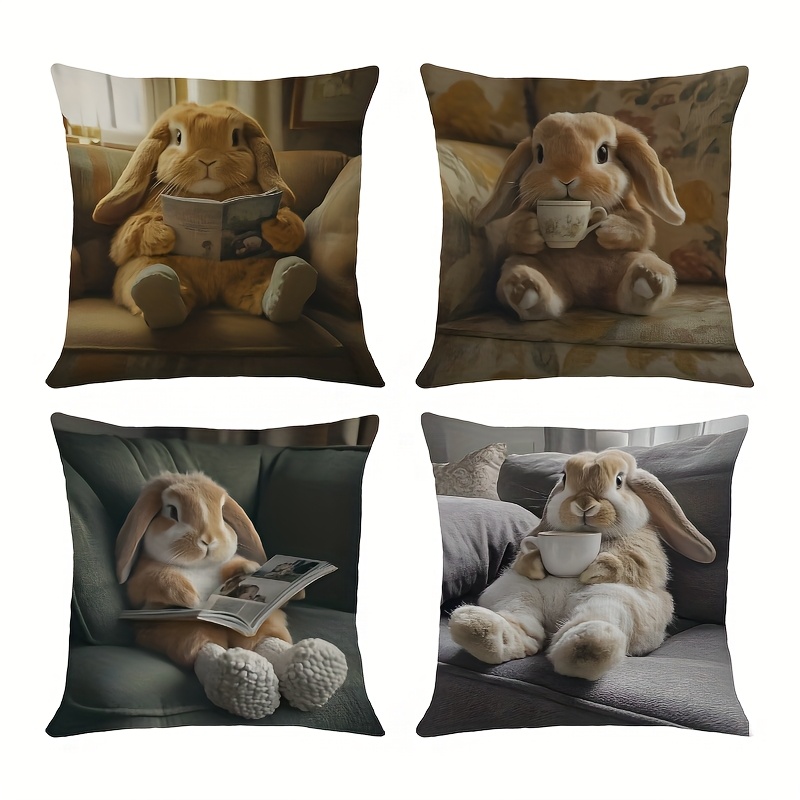 

4pcs, Short Plush Pillow Case For Couch