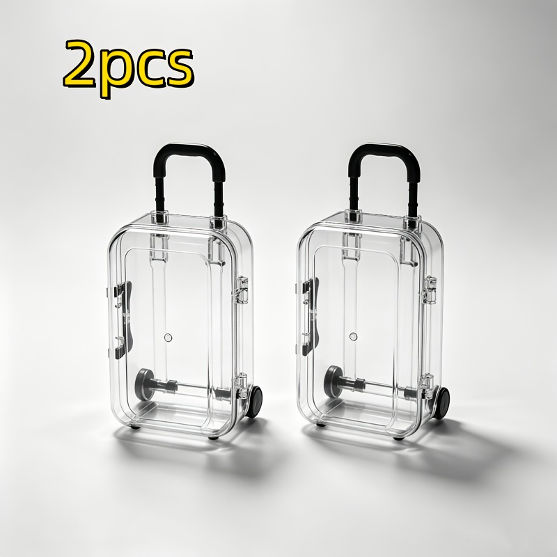 TEMU Lot de 2 mini boîtes de rangement amusantes de valise, design réaliste de petite valise, organisateur de bijoux portable. Organisateur de petit