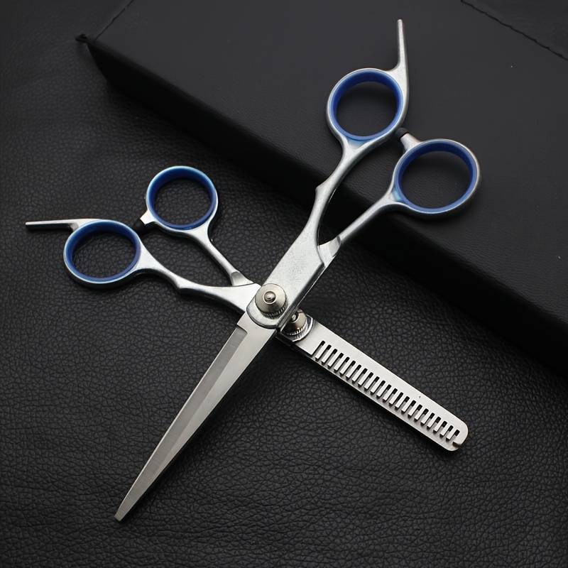 E-shop 2-tlg. Friseurzubehör: 1 Ausdünnungsschere 1 Glattschere, praktisches Haarscheren-Set, für Zuhause oder im Friseursalon geeignet