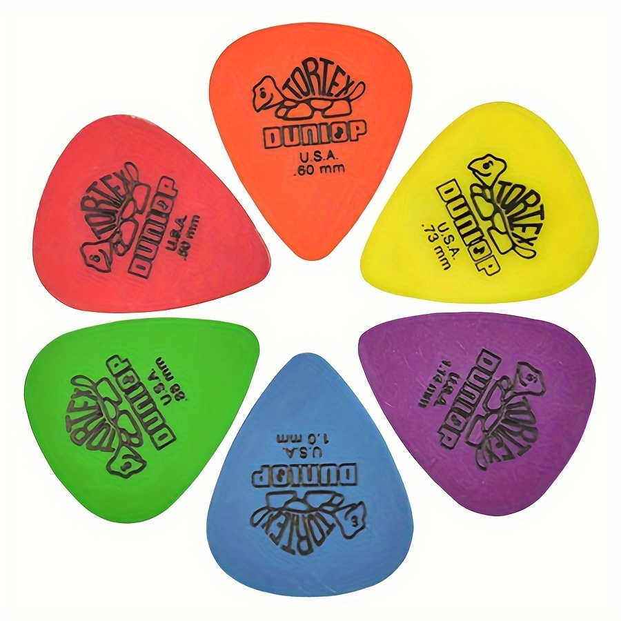 

6- Guitar Picks Set - Assorted Thicknesses (0.5mm To 1.14mm) For Acoustic, Electric Guitars & Banjo - , Lightweight With Comfortable Grip - Ideal Back To School Gift