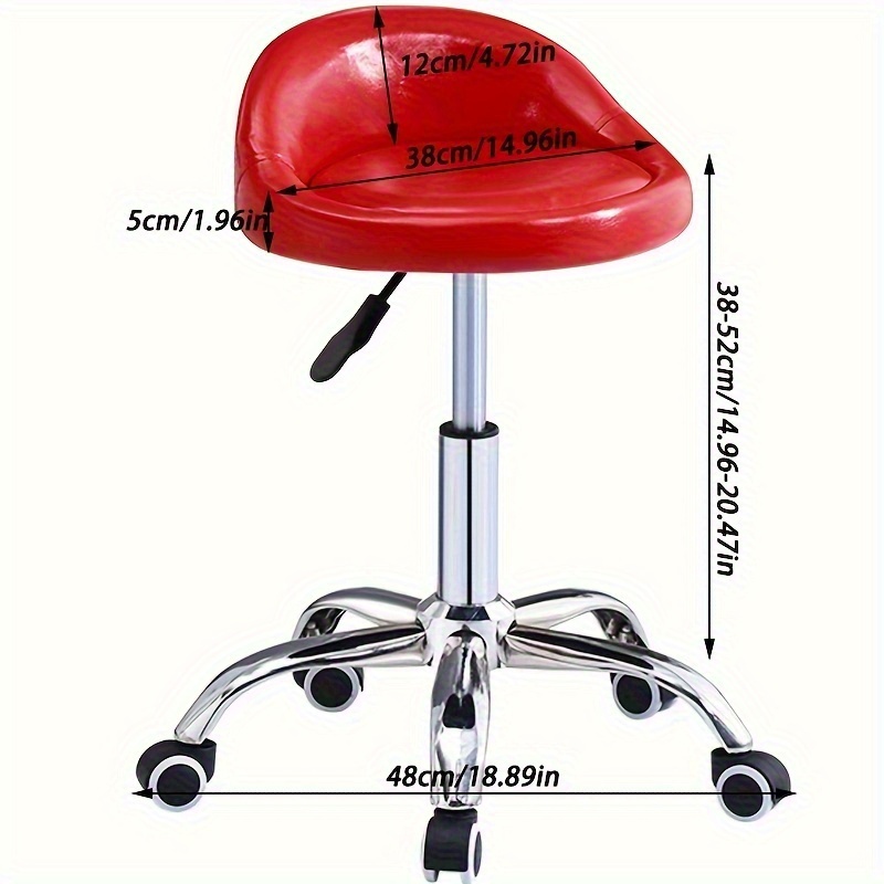 1pc Taburete Redondo de Alta Resistencia con Altura Ajustable,  de 360° y Respaldo Bajo - Silla de Masaje Acolchada para Spa, Salón de Tatuajes, Estudio de Uñas, Hogar - Capacidad de Peso 136,08 KG Adecuado para Salón, Spa, Tatuajes, Masajes, Uso en el Hogar