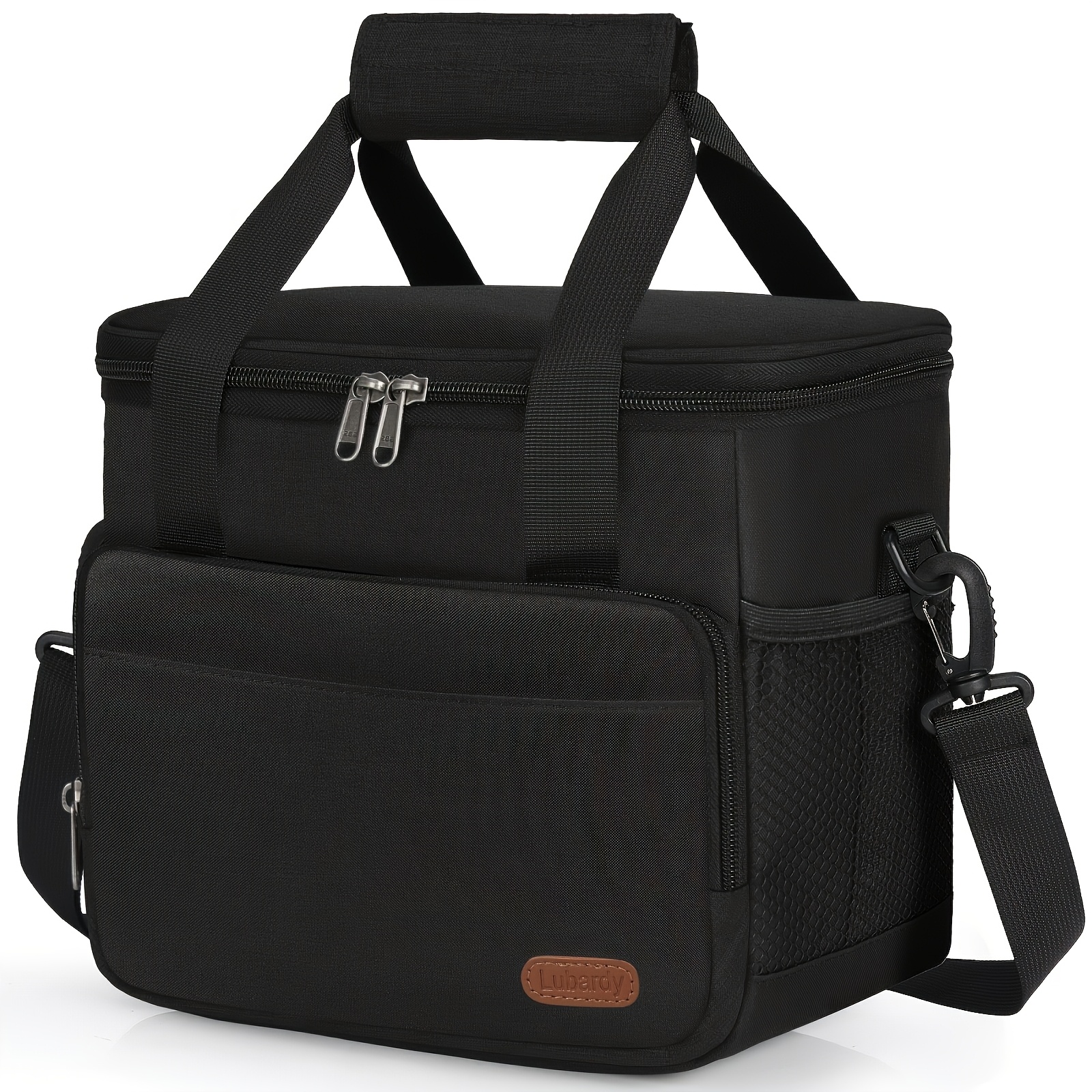 TEMU Insulated Lunch Bag Non-food Contact Reusable Men's Lunch Box Women's Work Lunch Box 12 Cans (10l) Lunch Cooler Bag, With Adjustable Shoulder