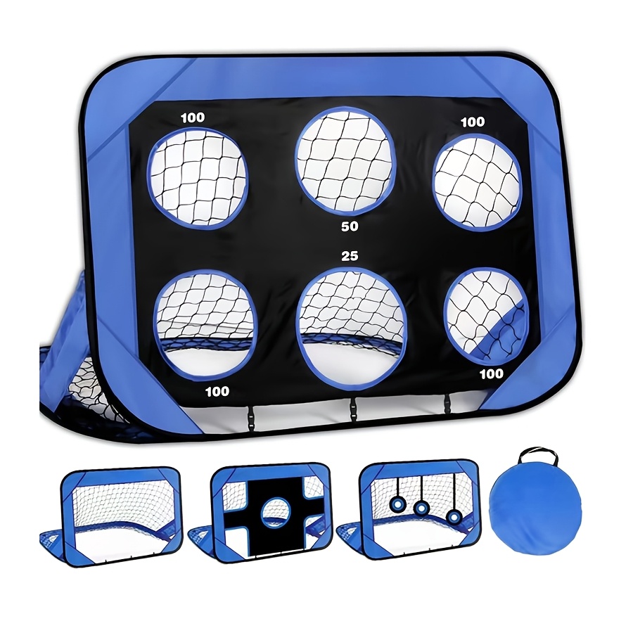 TEMU Red de portería de entrenamiento de fútbol portátil y desmontable 4 en 1 - Red multifuncional para práctica de tiro con de balón simple/, malla