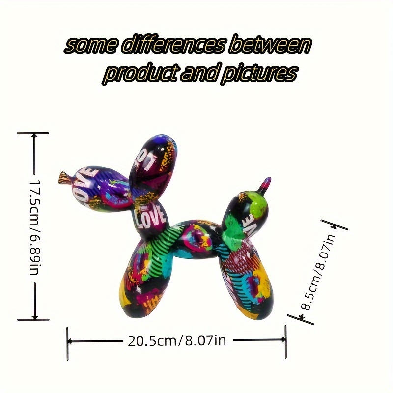 Image of A Love Hip-hop Balloon Dog Statue, A Modern Art Piece For Home Decor, Suitable For Desks, Bookshelves, Bedrooms, Living Rooms, Kitchens, And For Home Decoration
