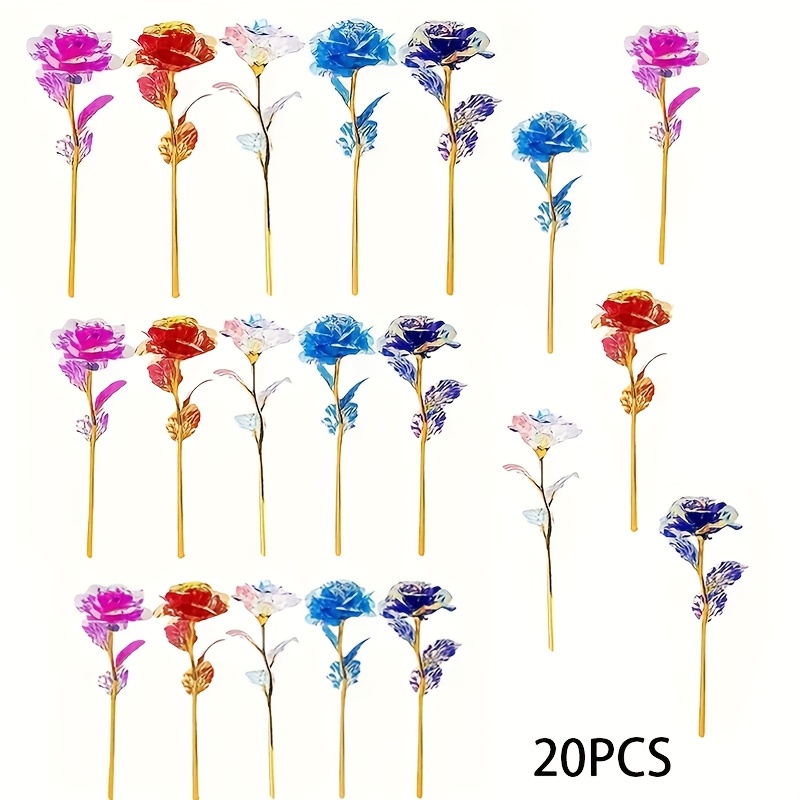 

20pcs Vintage Artificial Roses, Plastic - Weddings, Parties, And Holidays - Ideal Gift For Valentine's Day, Day, And