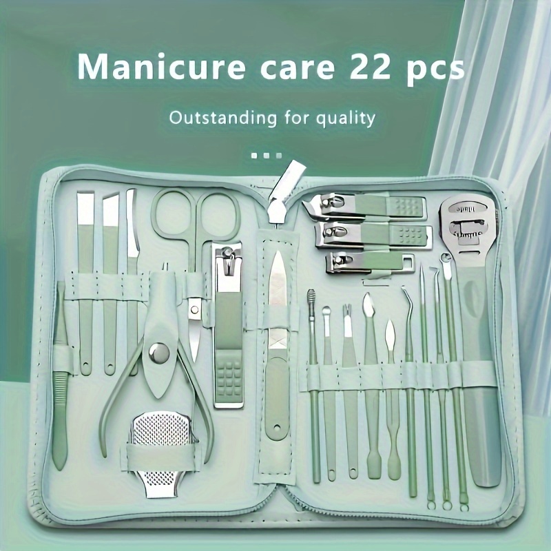 

22-piece Nail Clipper Manicure Tool Set, Cuticle Nippers And Knife Set, Professional Nail Clipper Pedicure Set, Manicure Tools, Fine Manicure Nippers And Scissors, Add Sparkle To