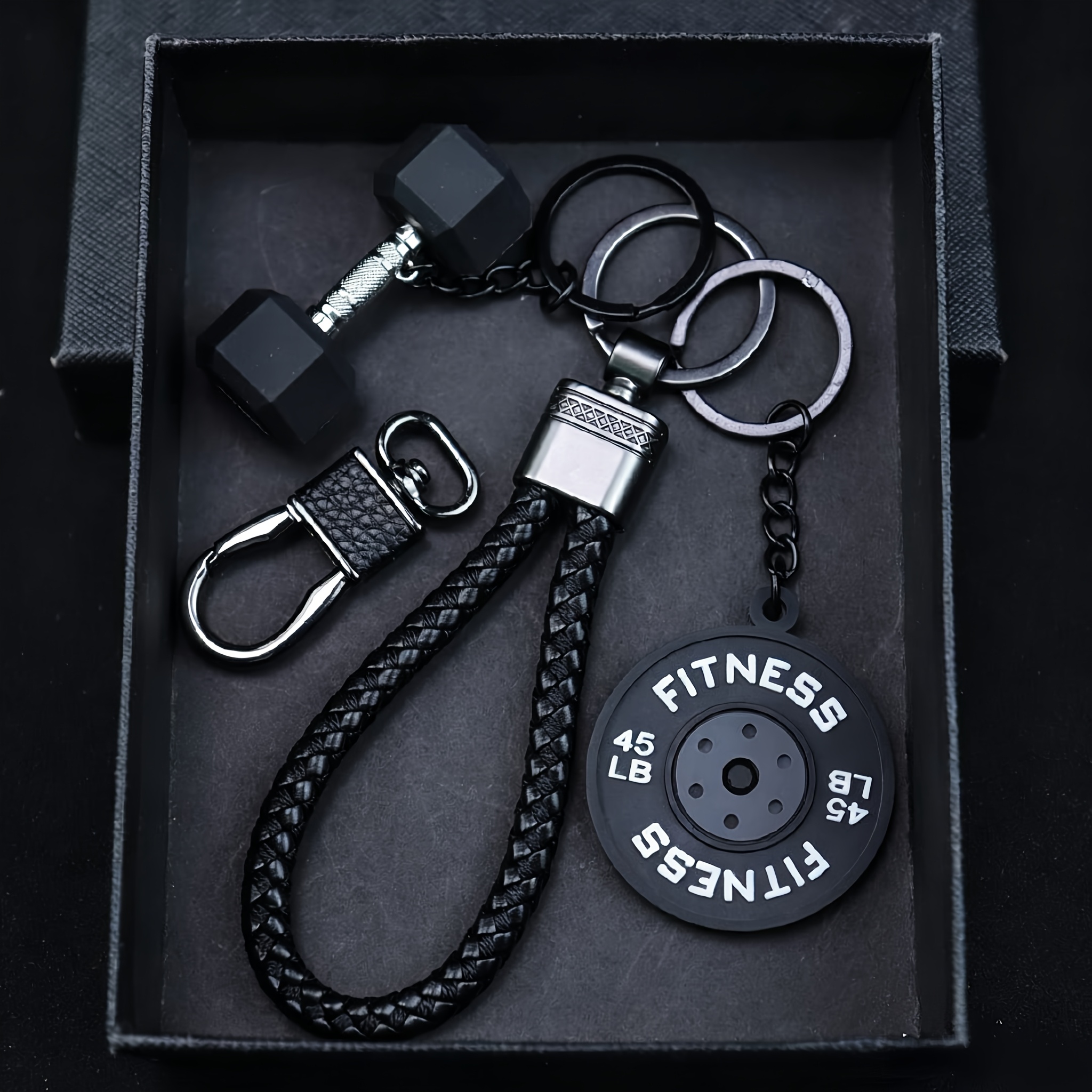 TEMU 1 Fitness Dumbbell Keychain, Men's And Women's Sports Style Pendant, Suitable For Backpack Handbag Decoration, Fitness Enthusiast Matching,