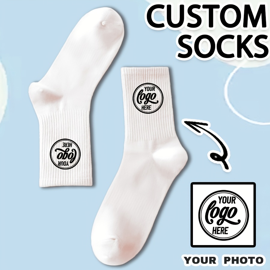 TEMU 1 Paar Herren/Damen Socken mit individuellem LOGO, personalisierte lustige Geschenksocken mit Fotoanpassung, neuartige Geschenksocken für Männer