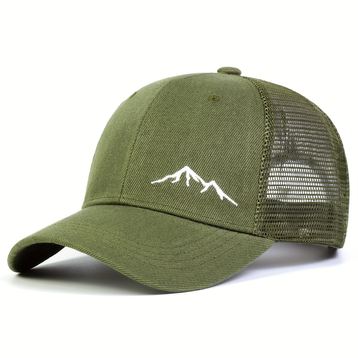 TEMU 1 Men's Minimalist Mountain Mesh Cap, Adjustable Casual Hat For Spring/autumn Travel, Beach Vacation