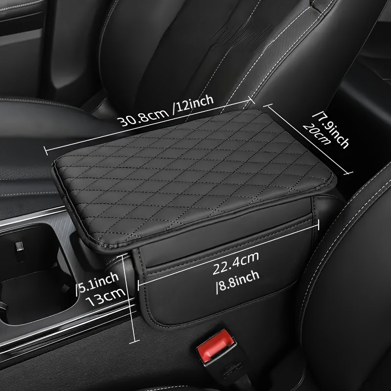 

Car Armrest Cushion Pad, Universal Fit, Center Console Extender With Storage, Pu Leather Quilted, Enhanced Comfort, Vehicle Interior Accessory