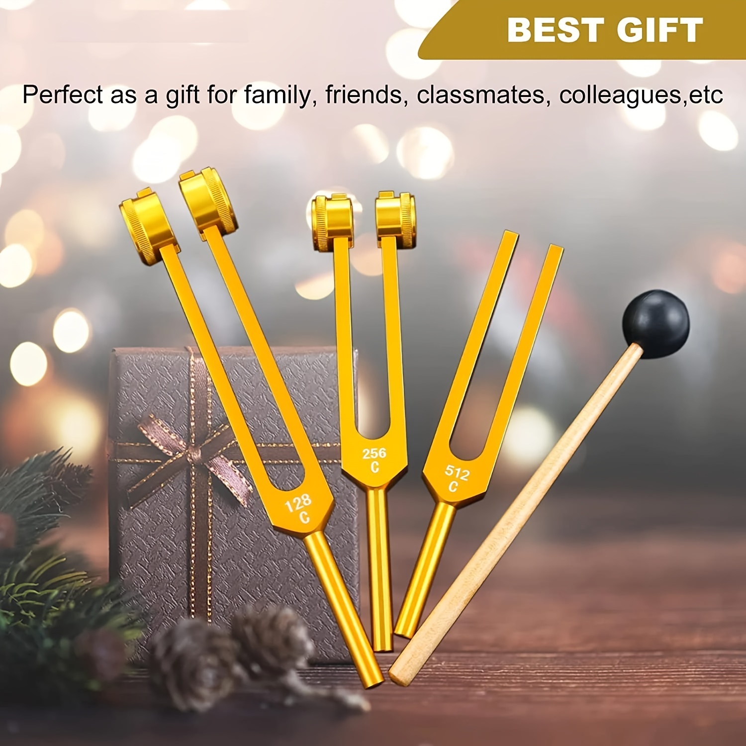 

Ff Bonfires Fork Set - 3pcs Aluminum Alloy Tuners, 128hz, 256hz, 512hz, Corrosion-, Non-magnetic, And Carrying , For Musicians, , And - Age 14+