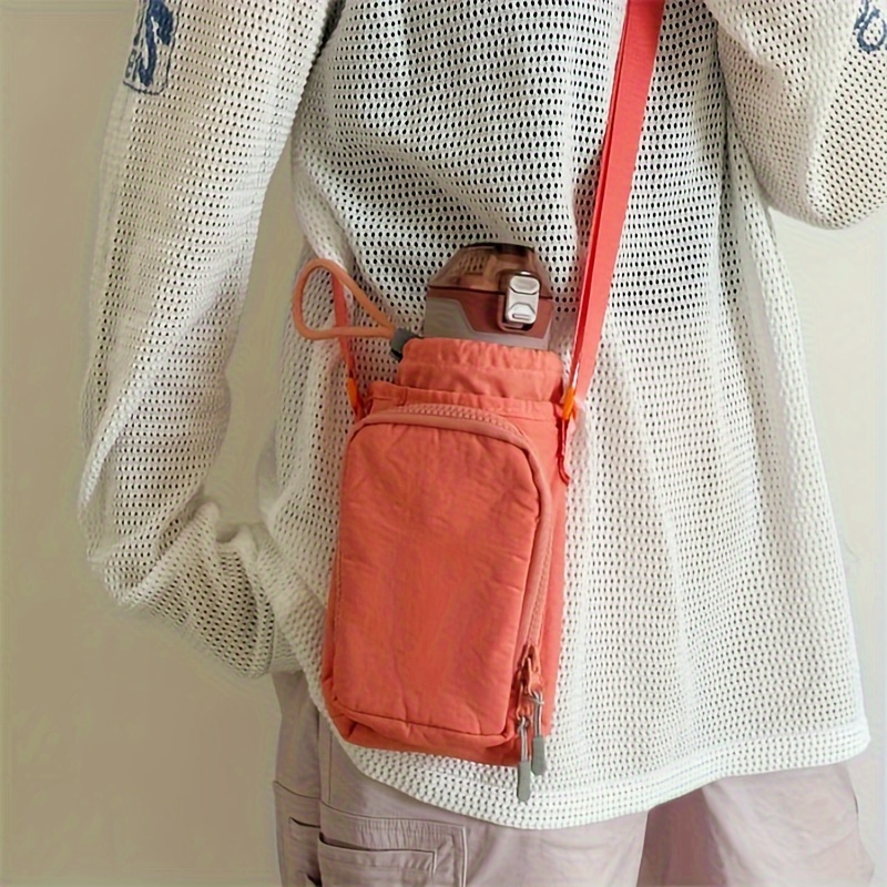 E-shop Nischen-Design Neue Umhängetasche als Trinkflaschentasche, Handybeutel, Lauf-Tasche, Sport- Outdoor-Tragetasche mit Doppeltaschen-Design,