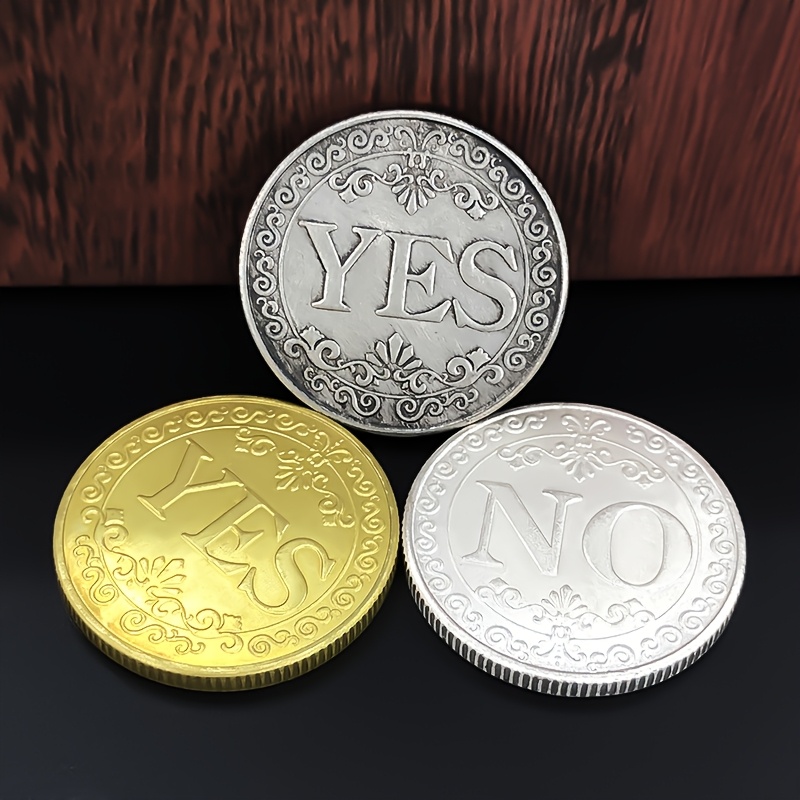 1 медная монета для принятия решений yes или no, разные цвета, идеальная примета, подходящая для вечеринок, магических аксессуаров и праздничного домашнего декора,   подарок на рождество и   год подробные сведения 4