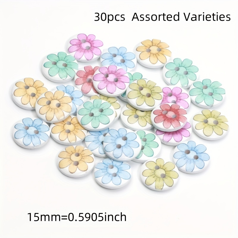 TEMU Bottoni da 15 mm misti casualmente, 30 pezzi