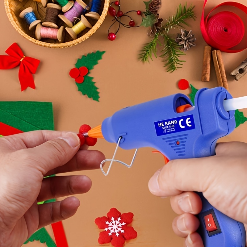 1 Set Crafts Glue Gun 20W Mini Blue Glue Gun with 30pcs Glue Stick 0.27x3.93 Inches