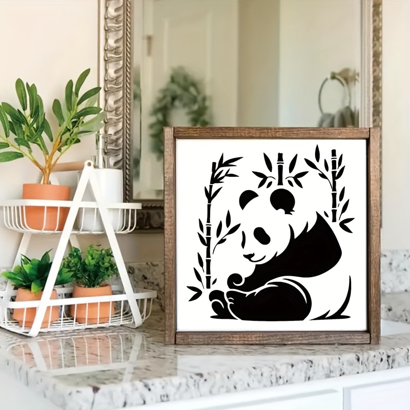 set 6 wiederverwendbaren panda bambus wand schablonen - Temu Germany