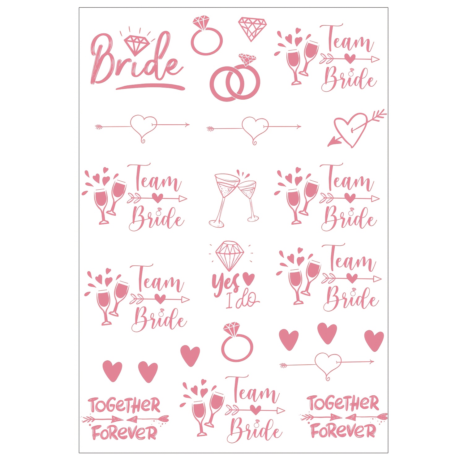 Image of Temporary Tattoos For A Bachelorette Party Featuring The Words 'bride' In , Suitable For Bridesmaids And The Team - Perfect For Party Decorations