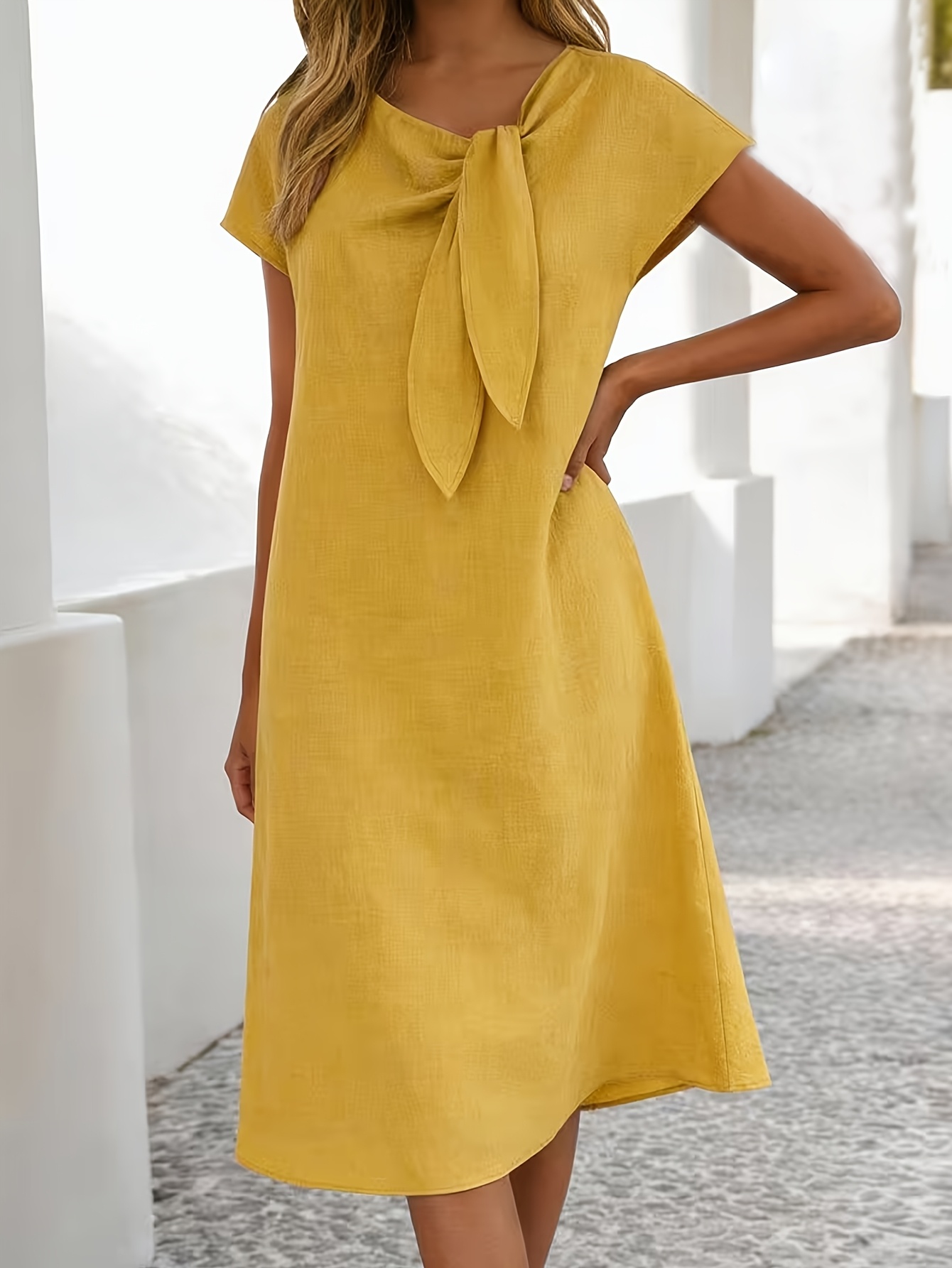 plus size - plus size - elegantes damenkleid mit schleife