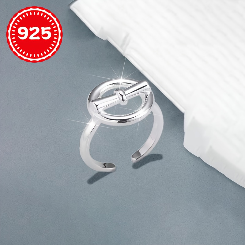 925 Sterling Silver Hypoallergenic Geometric Hollow Ring