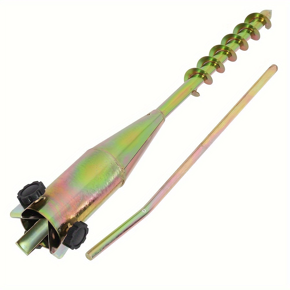 Image of 1pc Long Metal Pole Bracket For Beach Garden Parasol, Sand Flag Pole Bracket, No Digging Required, Spiral Screw Beach Umbrella Anchor, Rust-proof Heavy-duty Beach Umbrella Spiral Conveyor