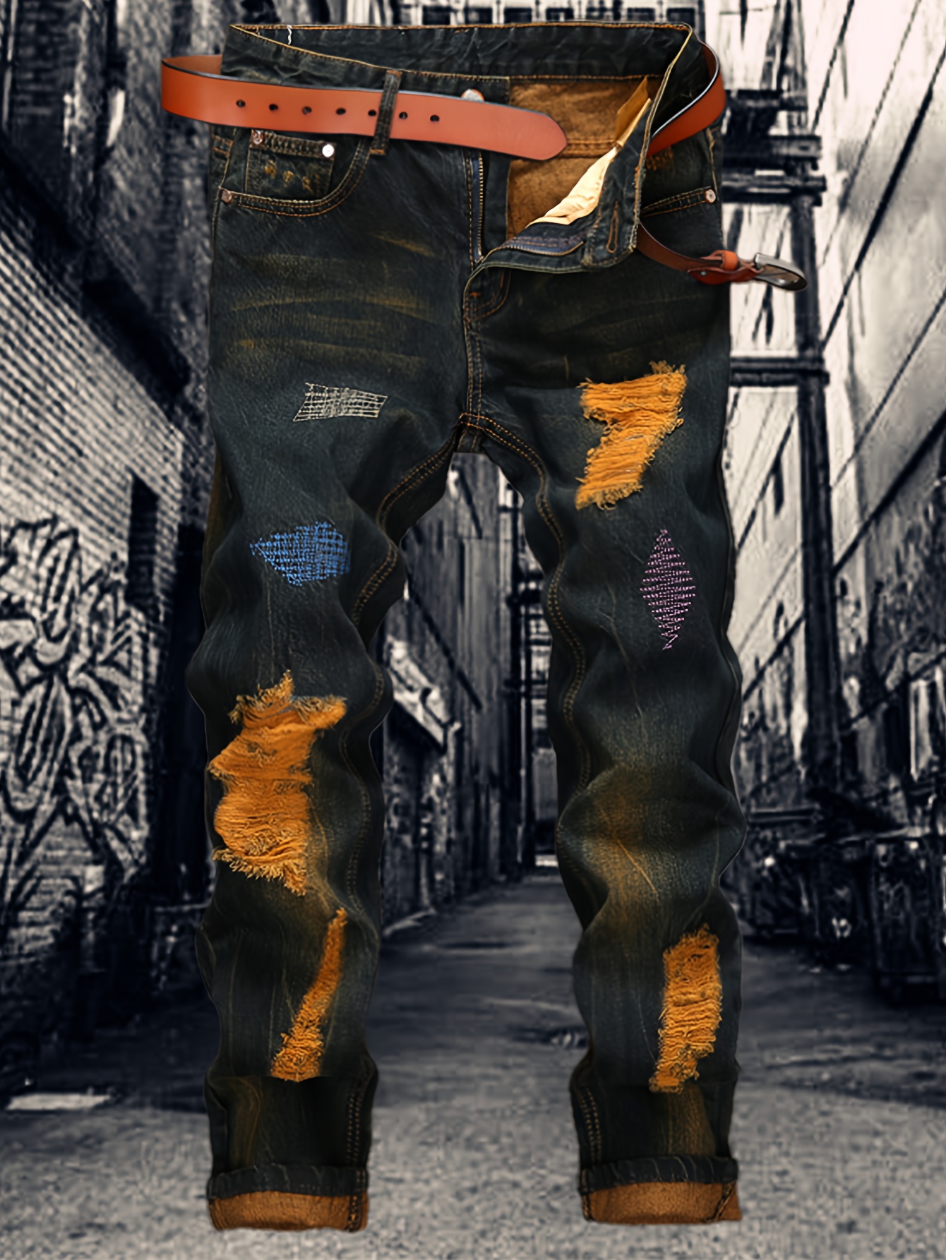 boyfriend jeans for men sold on Temu United States