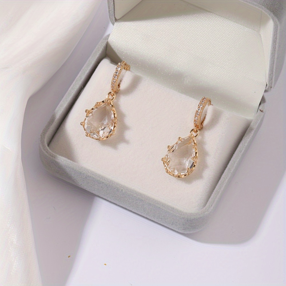 14K Golden Plated Copper Drop & Dangle Earrings with Synthetic Zirconia