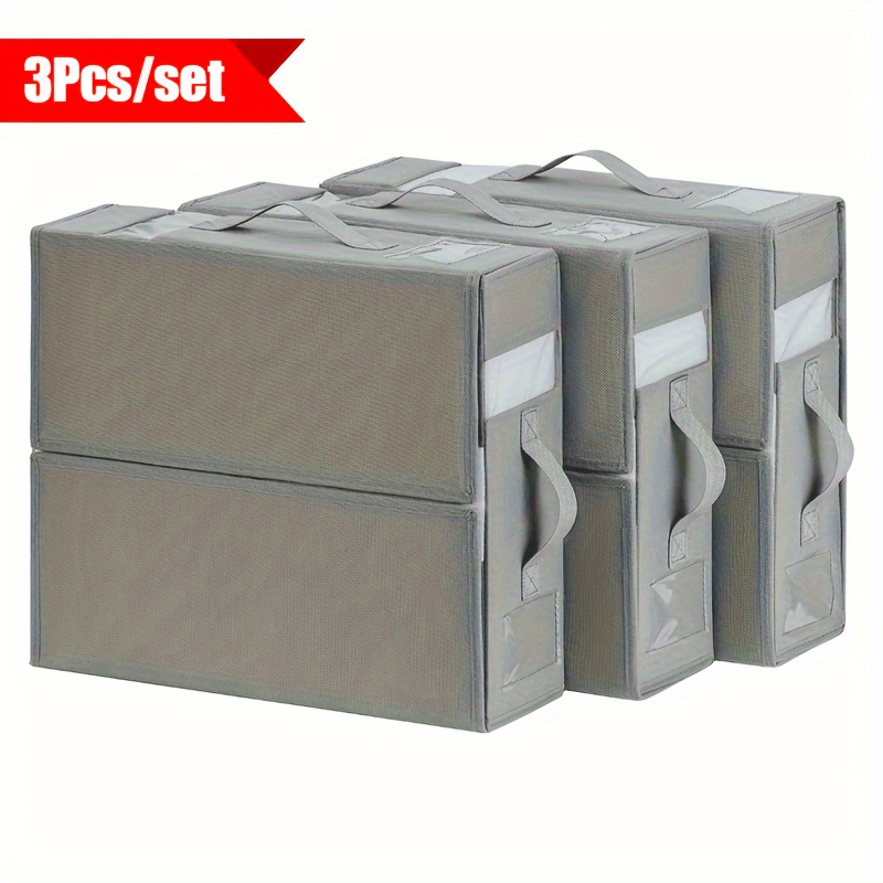 

1/3/6pcs Sheet Organizers And Storage, Foldable Organizer Box For , Sheets Organizing, Bedding Storage Container, Gray, Bedroom Organizer, Bedroom Accessories, And Storage Supplies